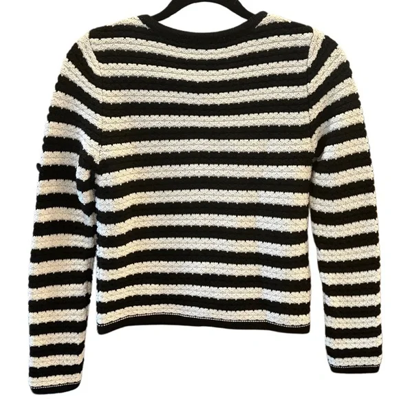 Size Small Mango MNG Collegiate Striped Cardigan with Gold Colored Buttons - Picture 3 of 11